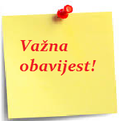 VAŽNA OBAVIJEST